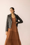 Punk Pulse Leather Jacket in Static Black