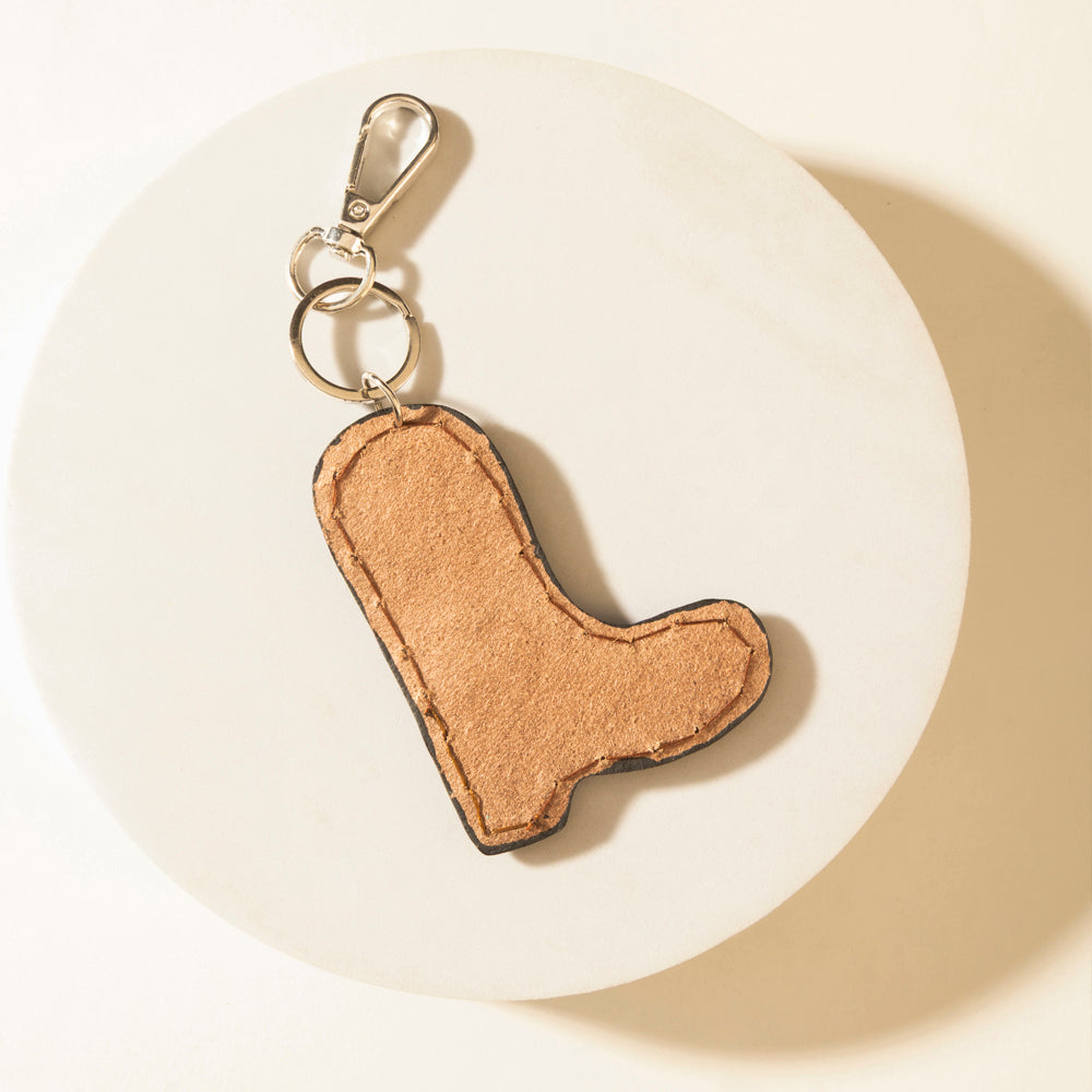 Myra Legend Boot Charm Keychain in Carve Tan
