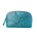 Myra Helena Bloom Embossed Leather Multi-pouch in Sierra Blue