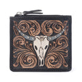 Myra Briar Creek Handtooled Leather Credit Card Holder in Ebony Caramel