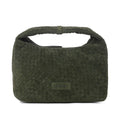 Myra Saddle Weave Genuine Suede Leather Bag in Olive Moss
